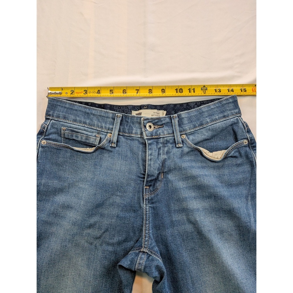 Levis 525 Perfect Waist Straight Leg Jeans Medium Wash Blue Size 4M W27 L32 - Picture 9 of 13
